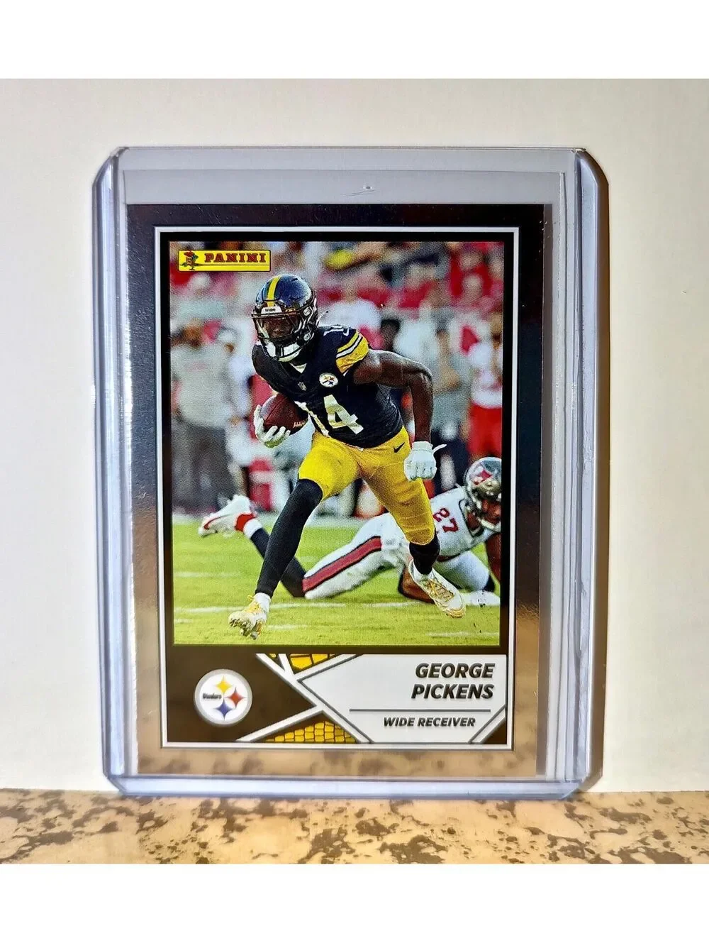 George Pickens 2024 Panini NFL #9 Silver Foil Sticker Card Pittsburgh Steelers